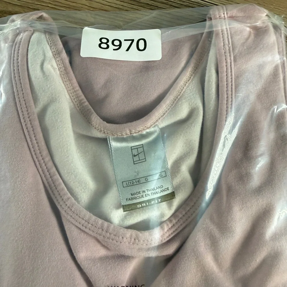 Nike Tennis Dress Womens L Mauve Pink Dri-FIT Racerback Sleeveless Activewear